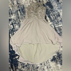 Cream colored high low formal dress